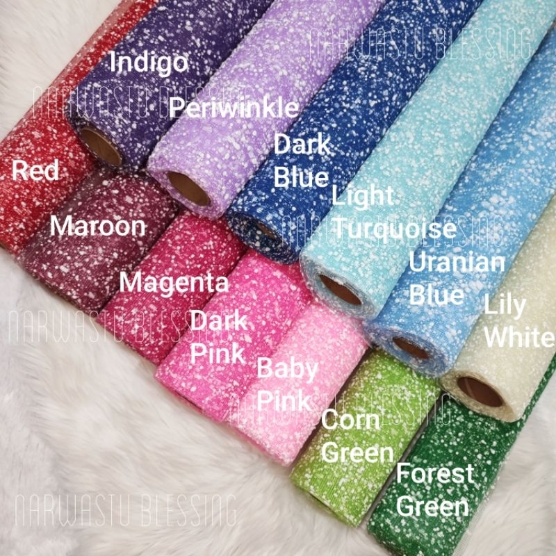 

1roll Cellophane Snow Flower wrapping Kain Tile Salju 50x350cm