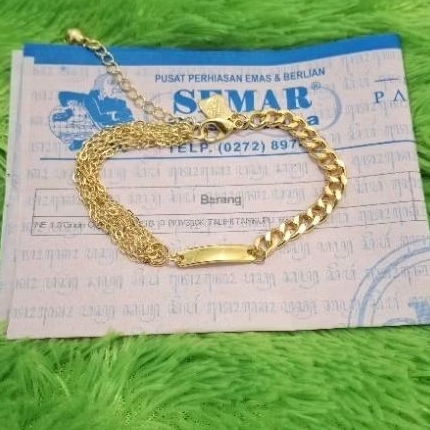 Gelang Tali Rantai Variasi Emas Plat 0,3gram Semar Nusantara