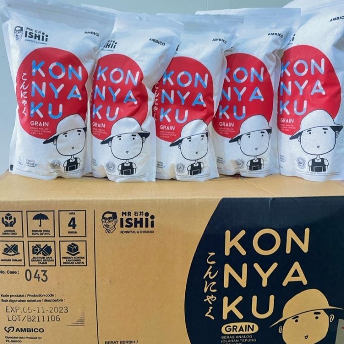 

Mr. Ishii Konnyaku Grain - Shirataki Rice - Konnyaku Rice 1 Karton Isi 20 Pouch 1kg