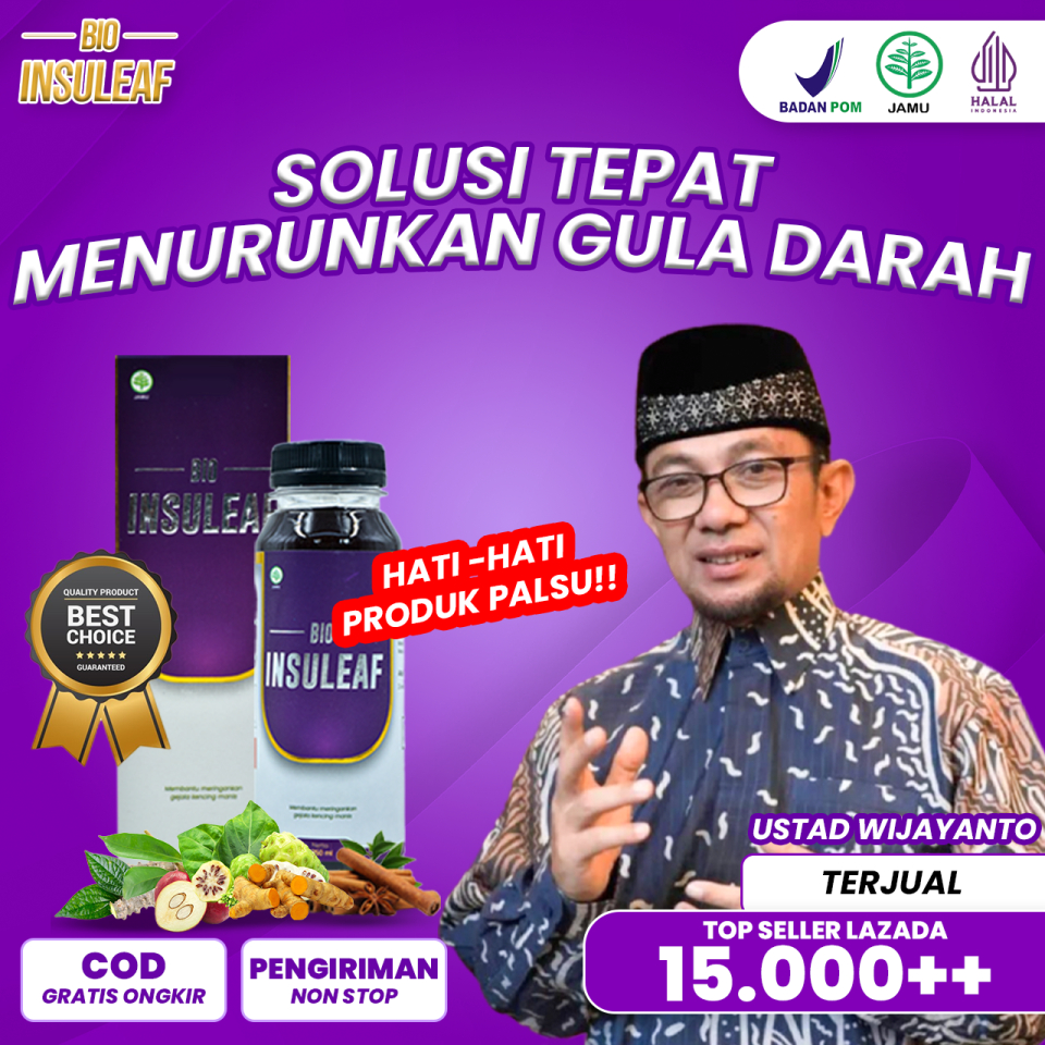 

BIO INSULEAF HERBAL PENURUN GULA DARAH SUDAH HALAL MUI & BPOM - 250 ml