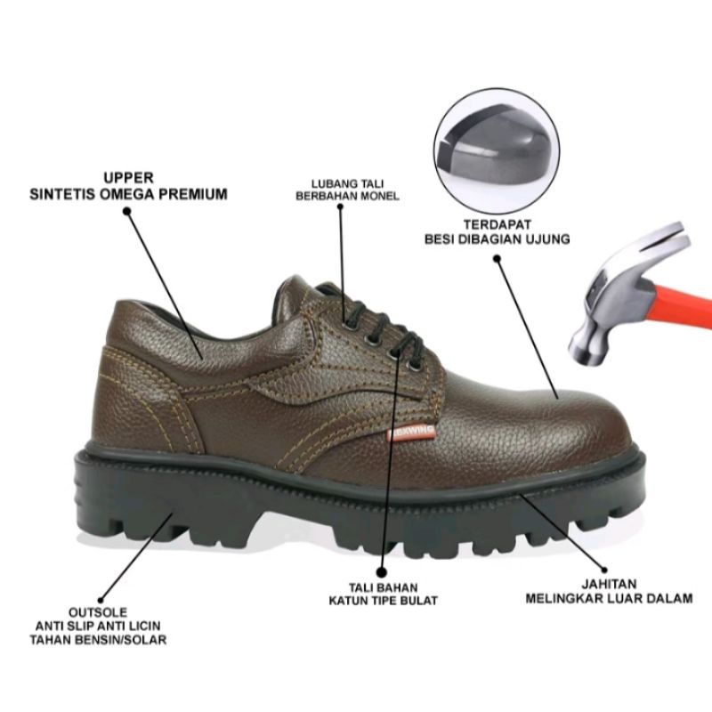 SALE SEPATU SAFETY BOOTS SHOES PRIA PROYEK WELDER PERTAMBANGAN UJUNG BESI PREMIUM ORIGINAL REXWING