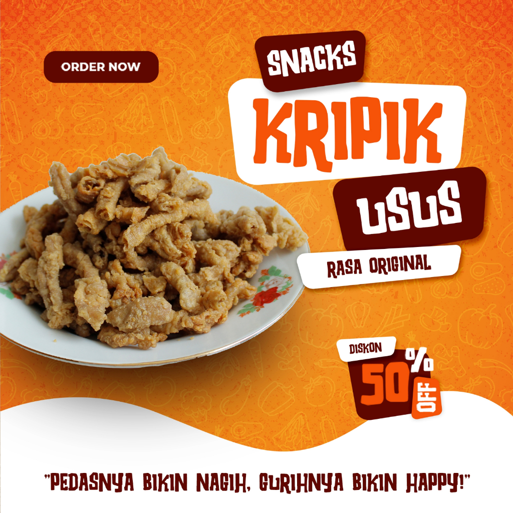 

Usus Ayam Crispy Original Gurih dan Pedas Daun Jeruk 250g - Snacks, Food