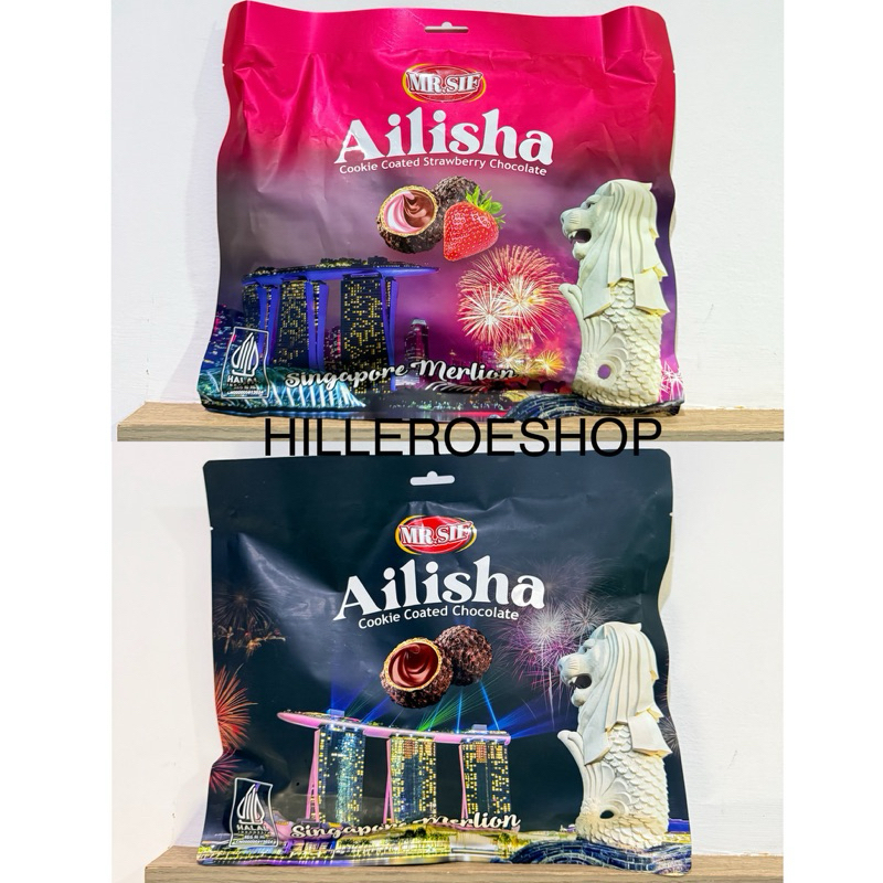 

COKLAT MR.SIF AILISHA 200GRAM MERLION SINGAPORE COOKIE COATED CHOCOLATE / STRAWBERRY COKELAT WAFER