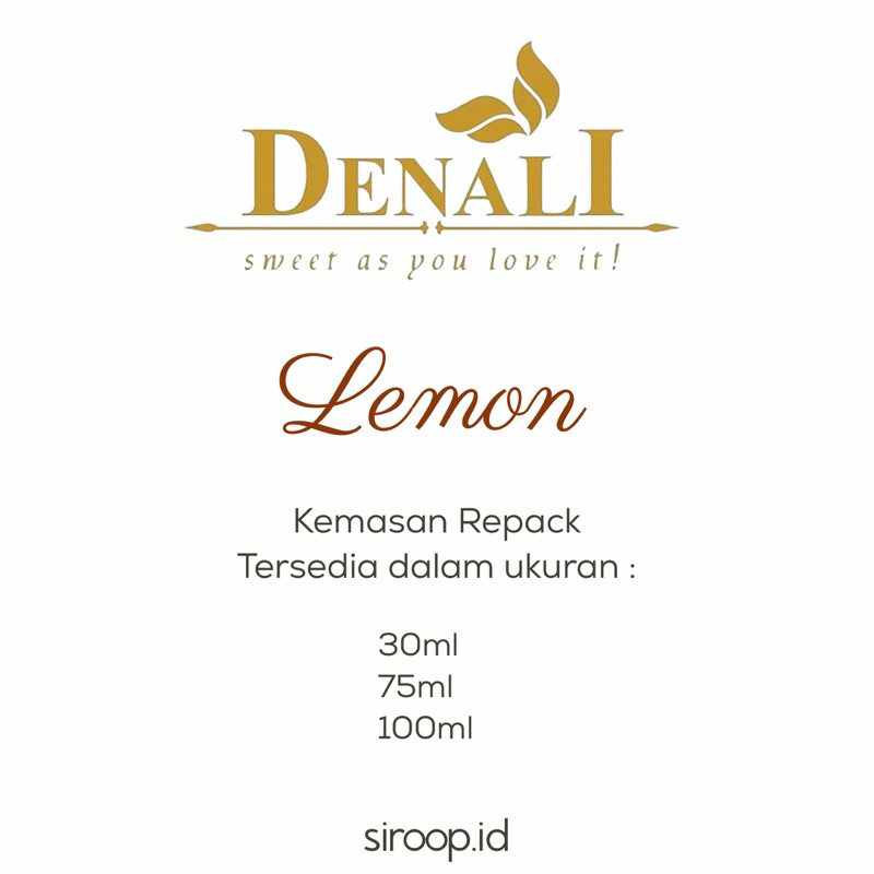 

Denali Lemon Syrup Flavour Repack 30ml 75ml 100ml