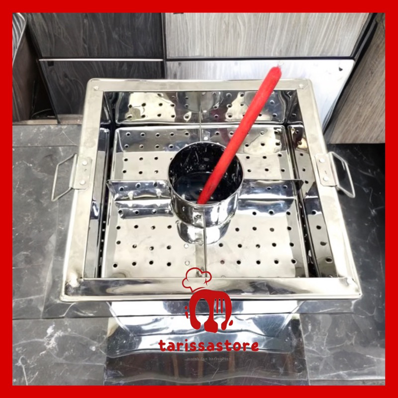 dandang bakso sekat 4 persegi stainlis