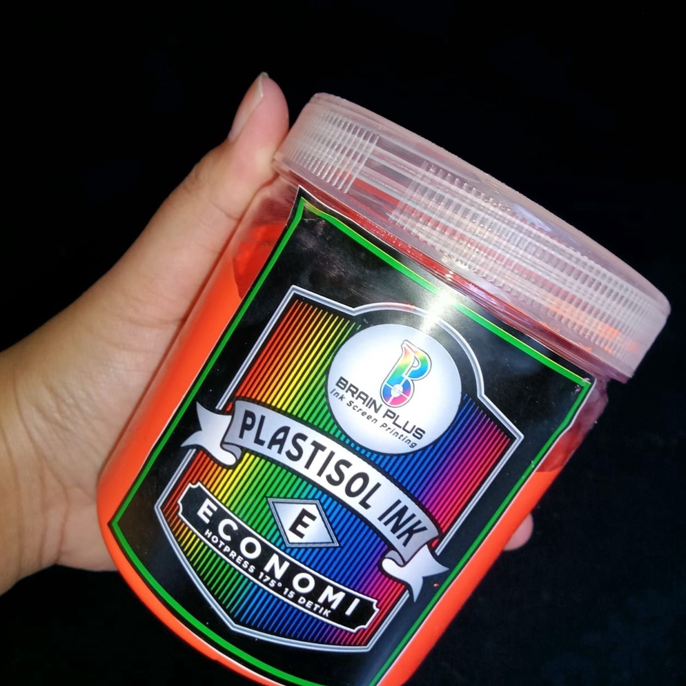 

Tinta Sablon PLASTISOL FLOURESCENT Brain Plus ORANGE 5gr KODE D9D2
