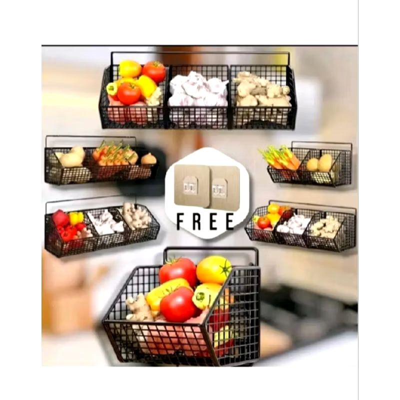 Rak keranjang bumbu dapur rak bawang dan cabe rak multifungsi