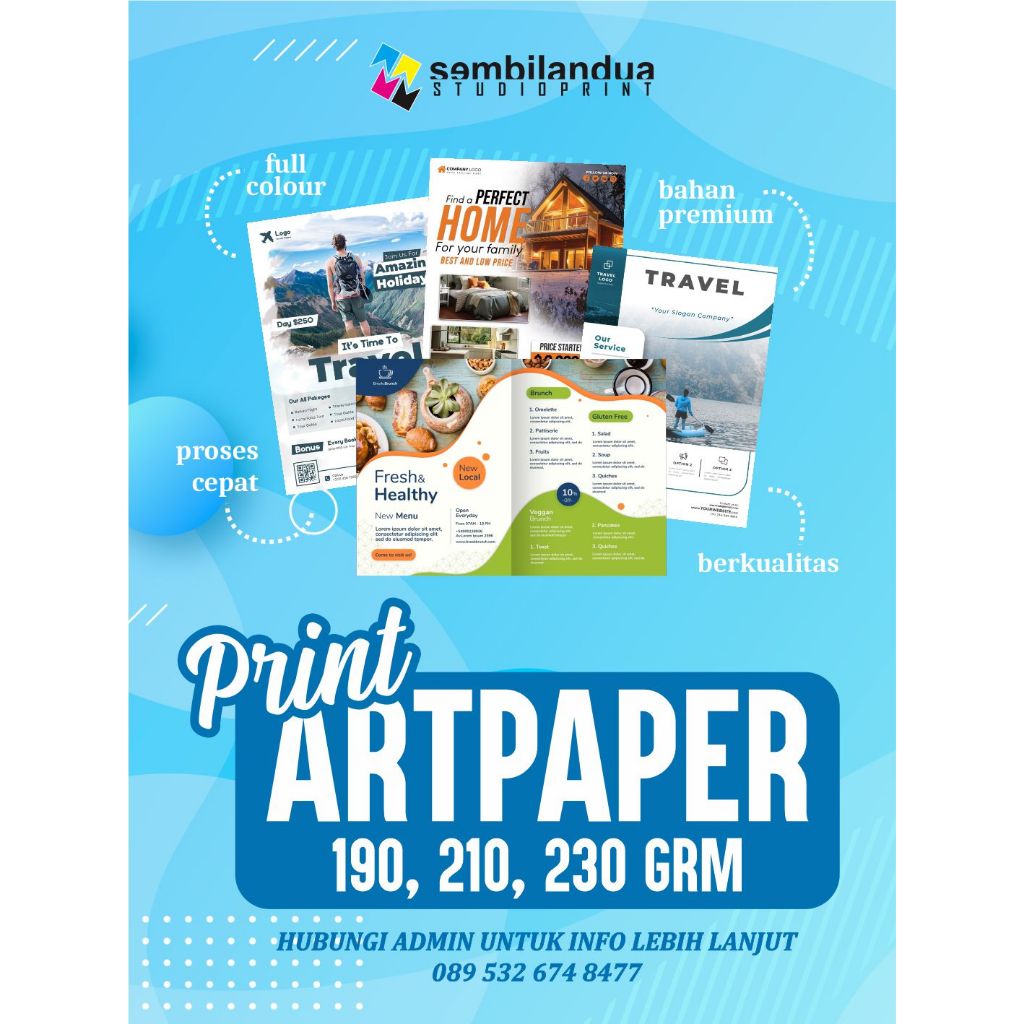

PRINT CETAK KERTAS ARTPAPER A3+ 190, 210, 230GRM || CETAK UNDANGAN, BROSUR, POSTER TERMURAH
