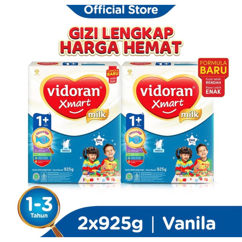 

Vidoran Xmart 1+ All Variant 925gr Susu Formula Pertumbuhan Anak 1-3 Tahun - 2 Box (Exp : 01.2026)