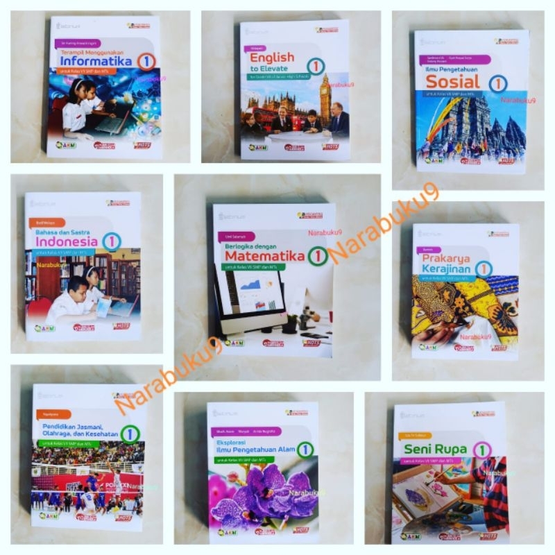 Buku Paket kelas 7 SMP Kurikulum Merdeka Platinum Tiga Serangkai/ IPA IPS PJOK Matematika Bahasa Ind