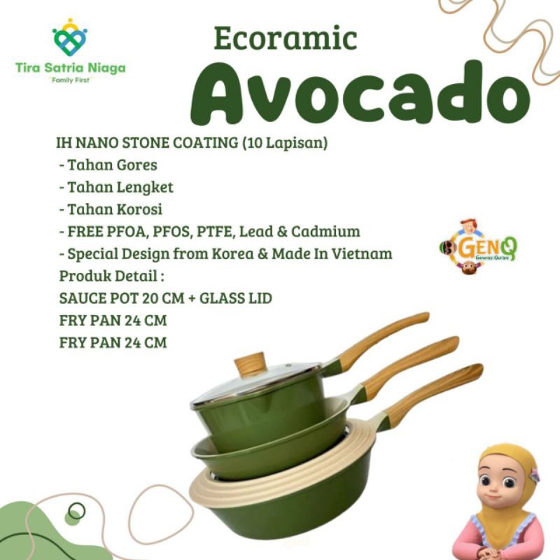 panci set ecoramic avocado
