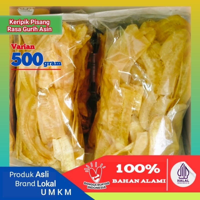 

Keipik Pisang gurih asin 500gram