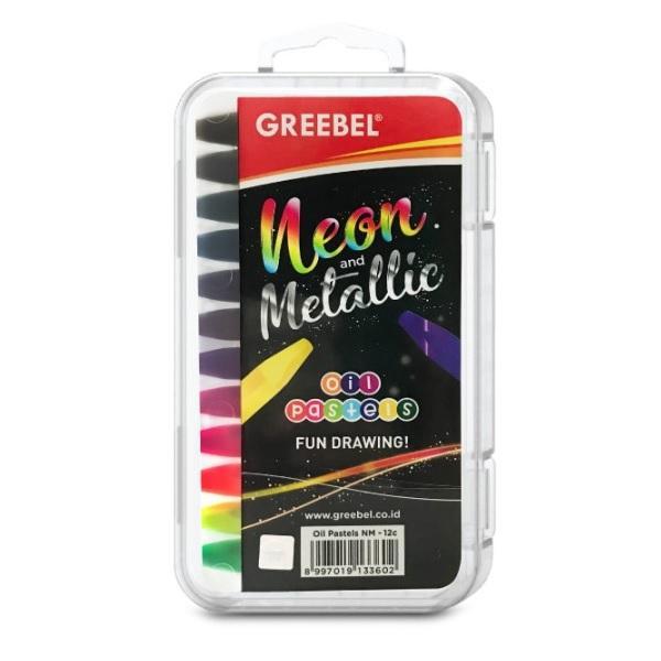 

TBMO GREEBEL Crayon Krayon Neon Metalic 12 Warna / Krayon Oil Pastel 12 Warna