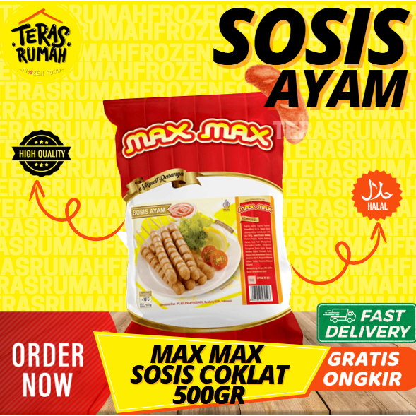 

MAX MAX SOSIS AYAM COKLAT 500GR (isi 15px)