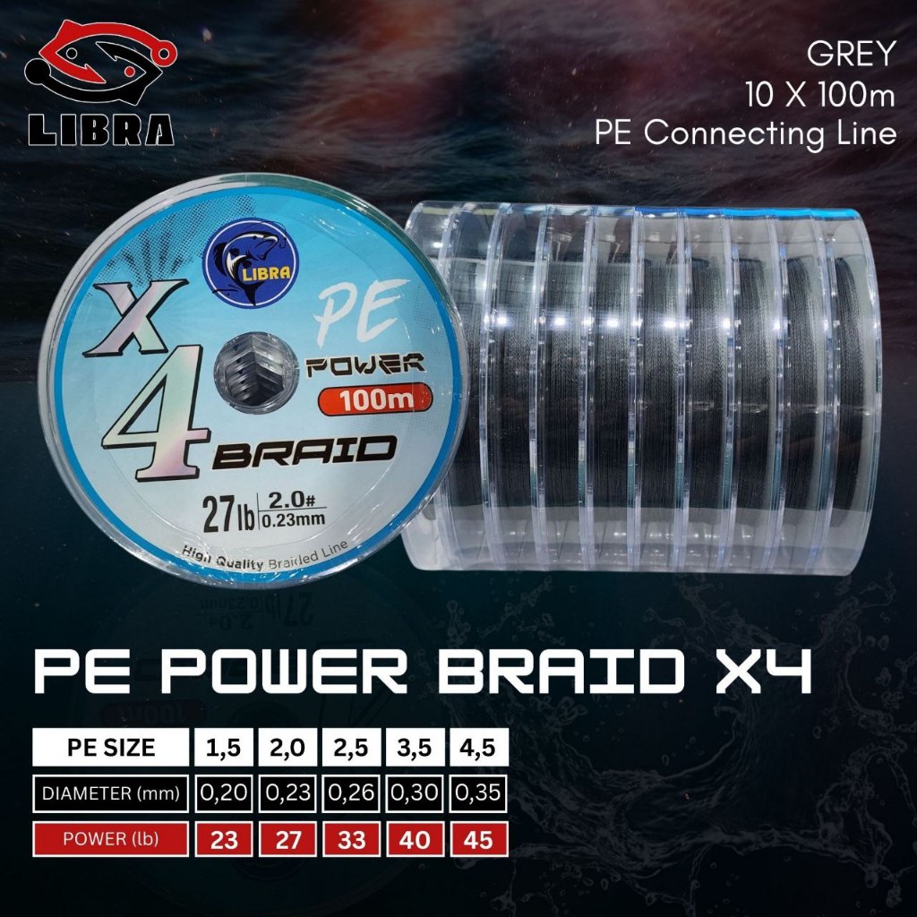 Senar Pancing PE 100m Tali PE Murah Kuat Cocok Casting Toman Gabus Libra Braid