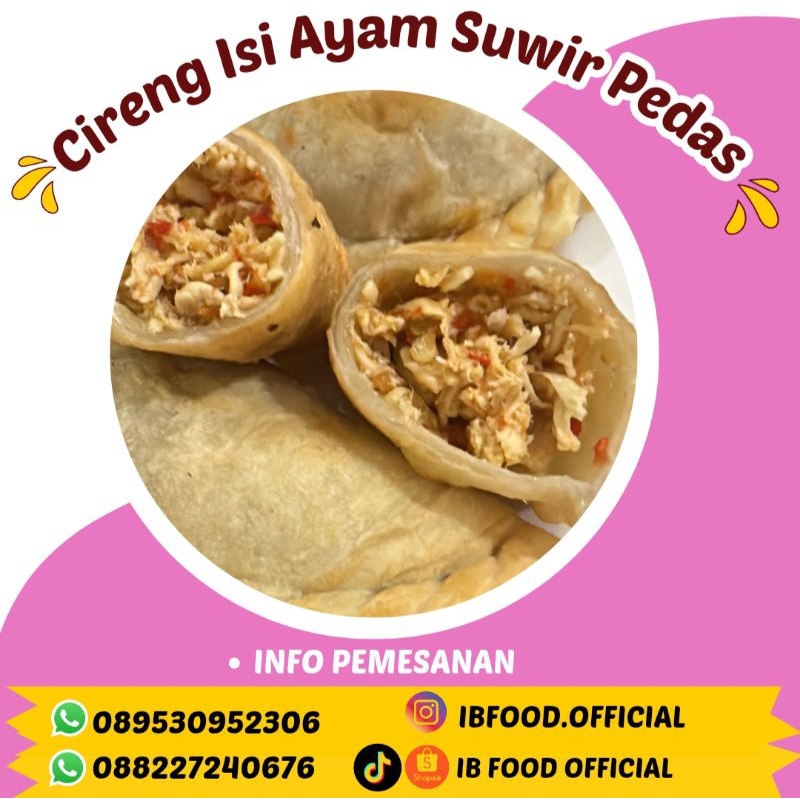 

Cireng Isi Ayam Suwir Pedas Frozen Kemasan Vakum isi 4 pcs
