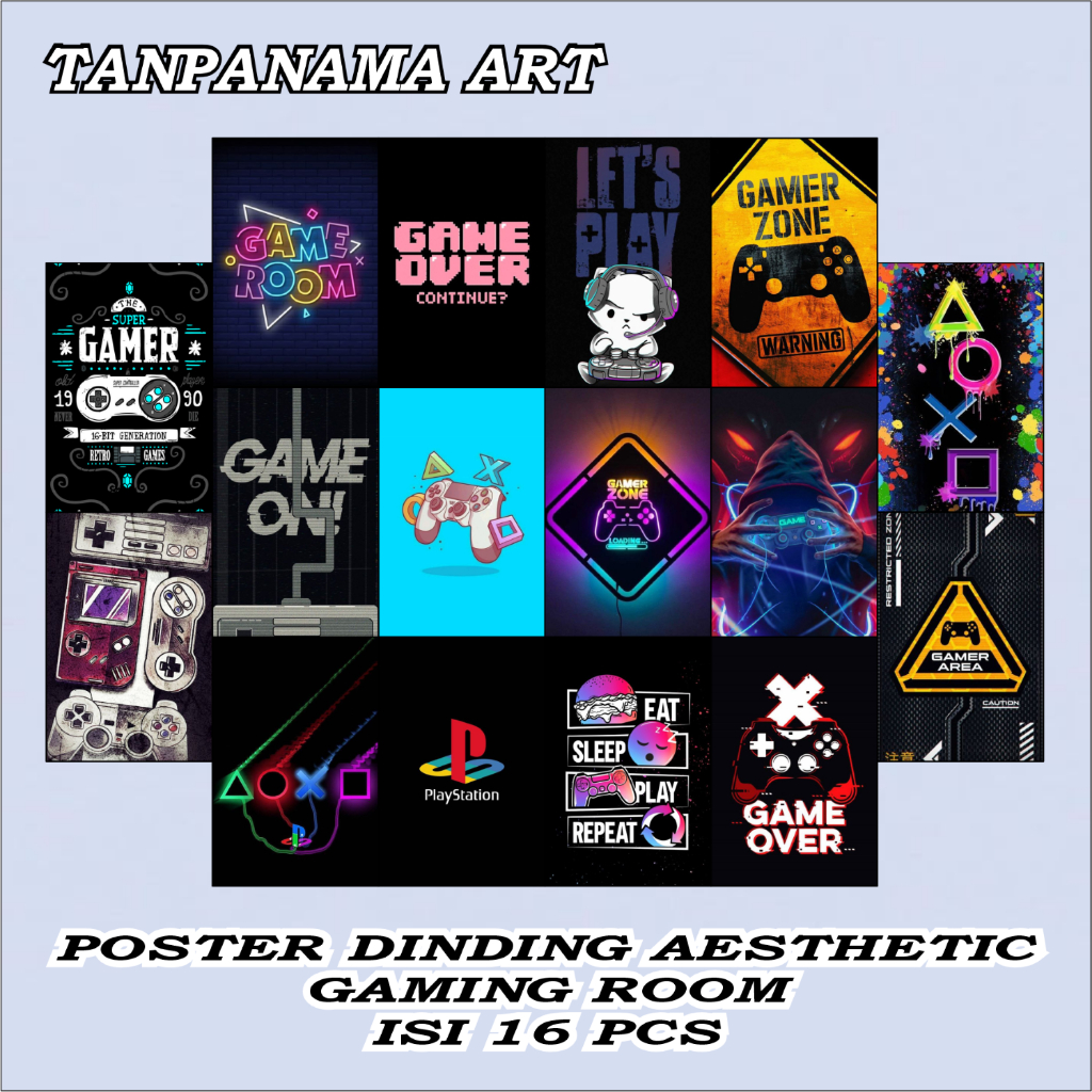 Isi 16pcs] Poster "GAMING ROOM" Aesthetic Hiasan Dinding Aesthetic Dekorasi Kamar | Wall Art | Wall 