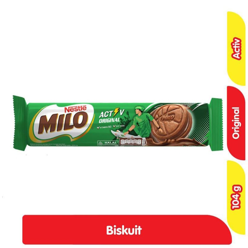 

Biskuit Milo Activ Rasa Original 104gr/Nestle Milo Activ Biskuit Rasa Original 104g