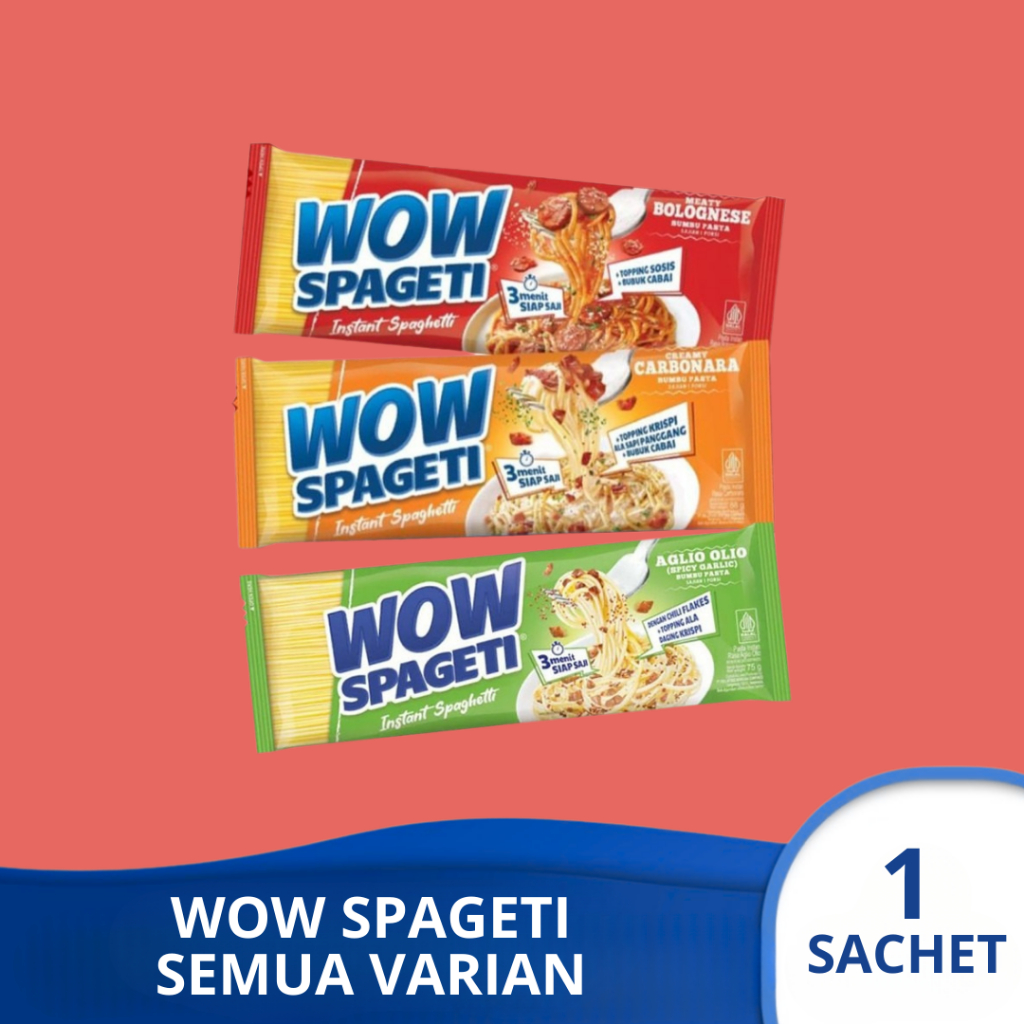 

WOW SPAGETI AGLIO OLIO BOLOGNESE CARBONARA Pasta Instan 1 sachet