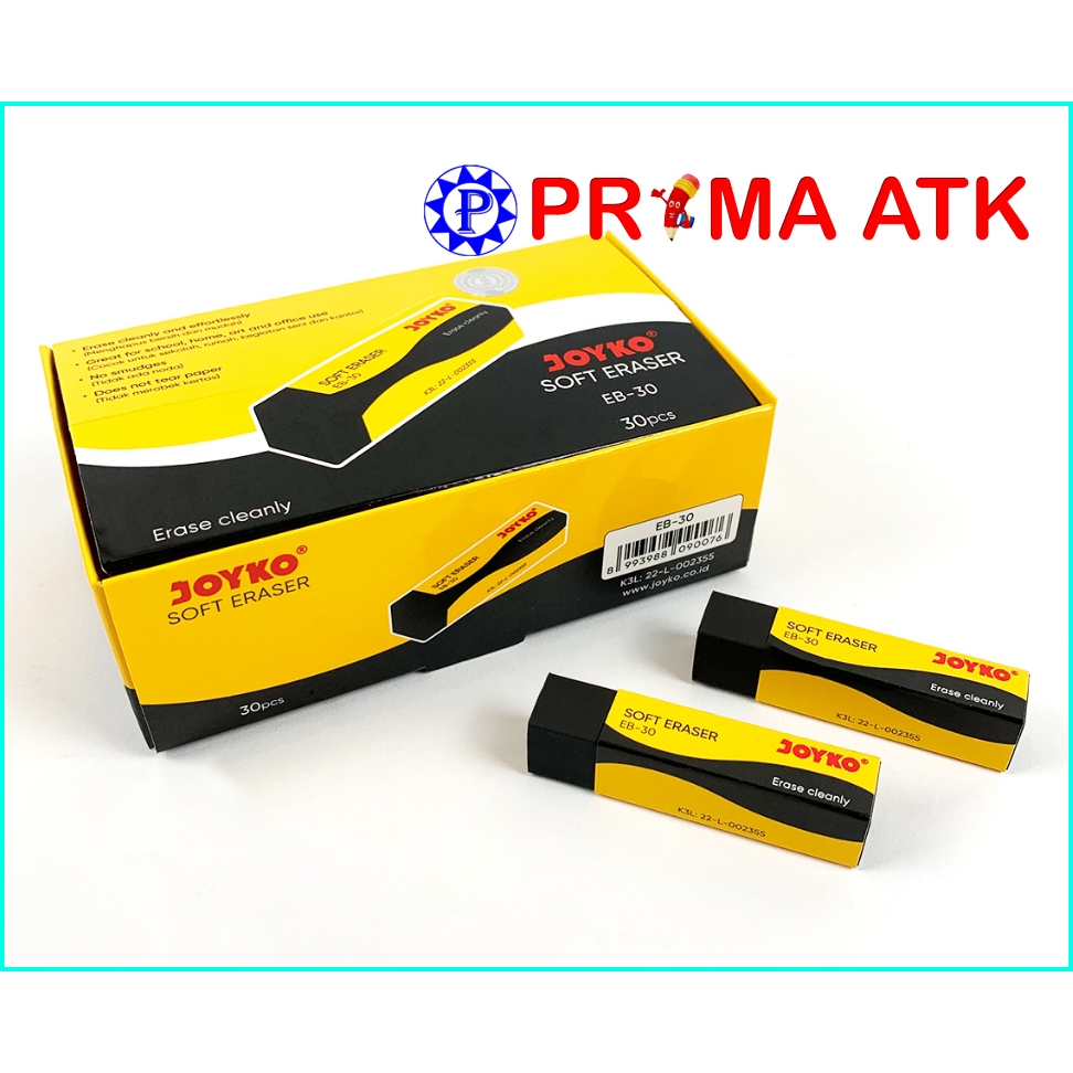 

(30 PCS / 1 PAX) Penghapus Joyko EB-30 - Black Eraser