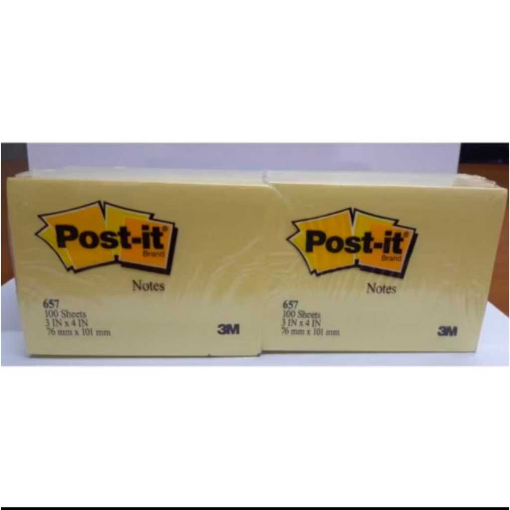 

3M Post It Sticky Notes 657-1CY Yellow Ukuran 3 Inch x 4 Inch (76 mm x 102 mm)