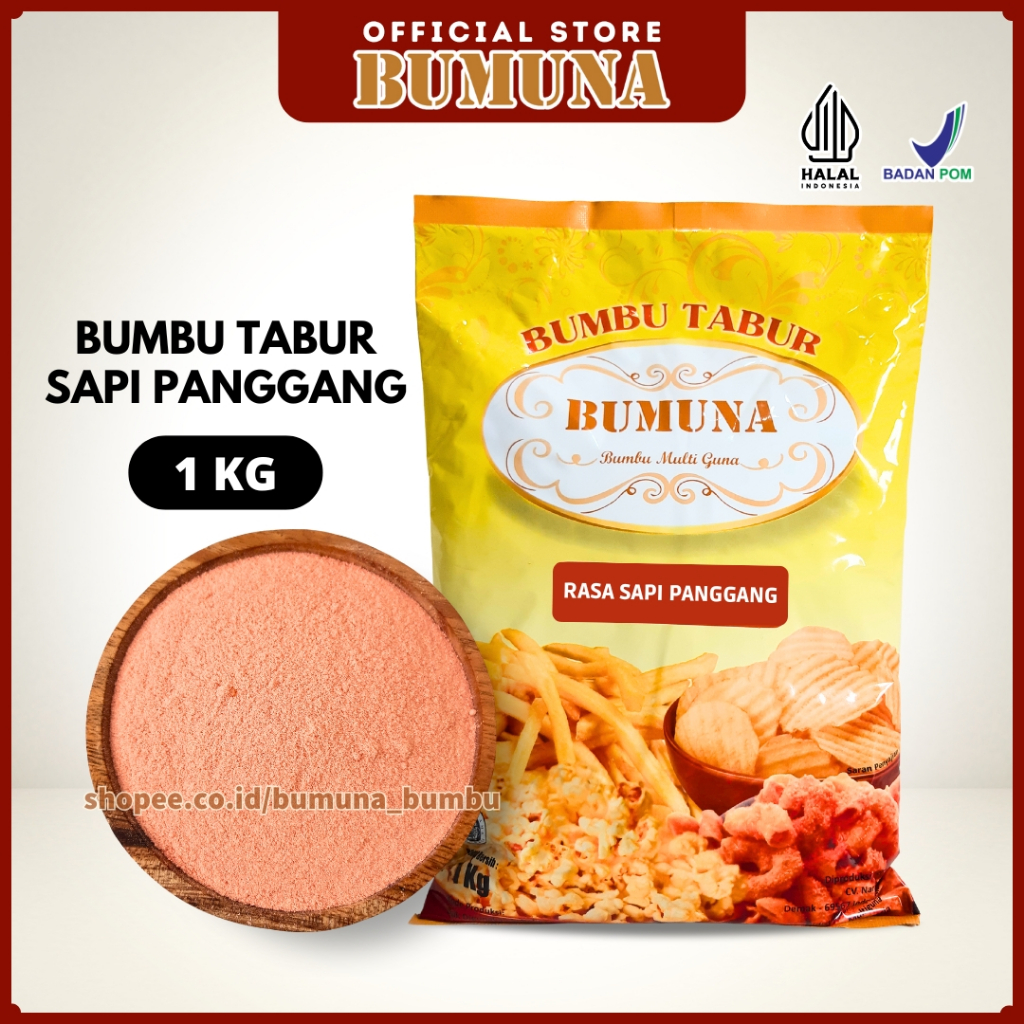 

Bumbu Tabur Sapi Panggang 1Kg Bumuna - Bumbu Cemilan Snack Kripik