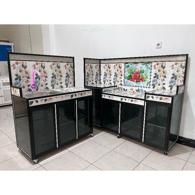 Rak piring wastafel jumbo+tempat kompor p.156 L.65 T.127.