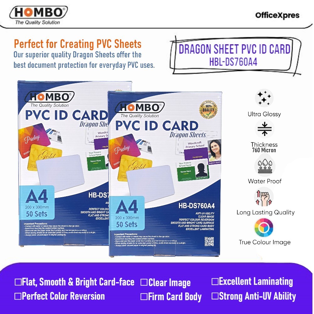 

Kertas PVC Bahan ID Card Instan A4 / Kertas PVC ID Card Cutter Dragon Sheet / PVC Sheet / Card Printing / Print Kartu / Kertas Cetak Kartu