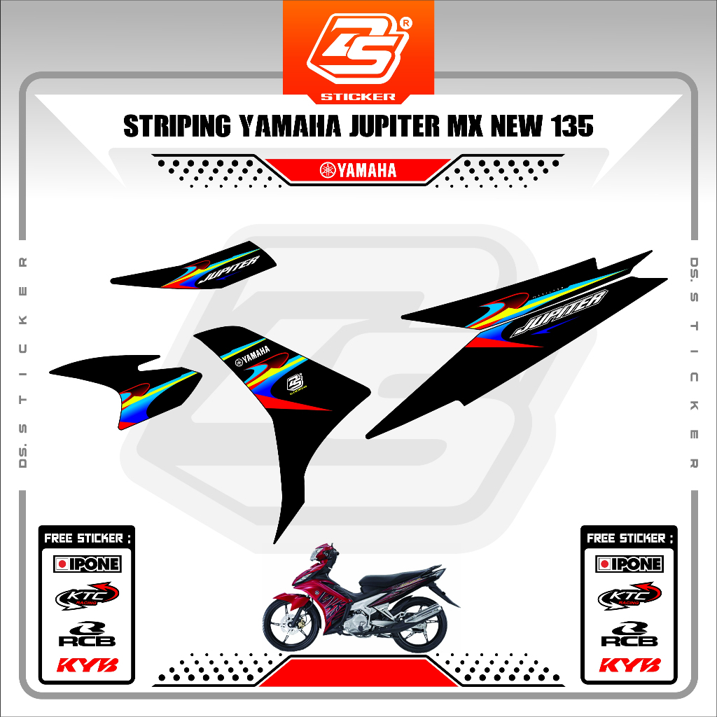 Stiker Jupiter MX New 135 Decal Striping Jupiter MX New 135 Premium Racing DS200525 BLACK DS STIKER