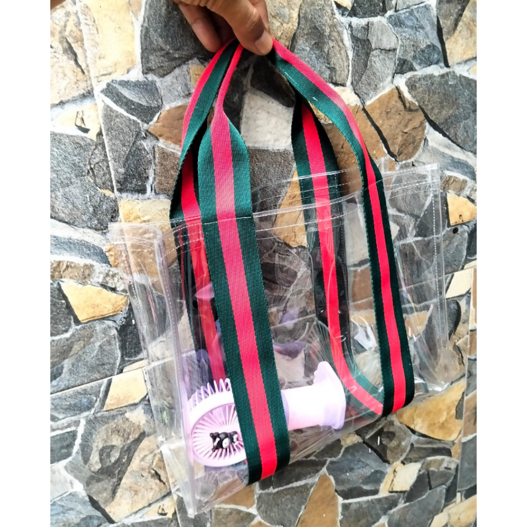 GC Tas Transparan PVC 05 Tebal  Kuat Bening Lentur Tas Mika Konser Pria wanita