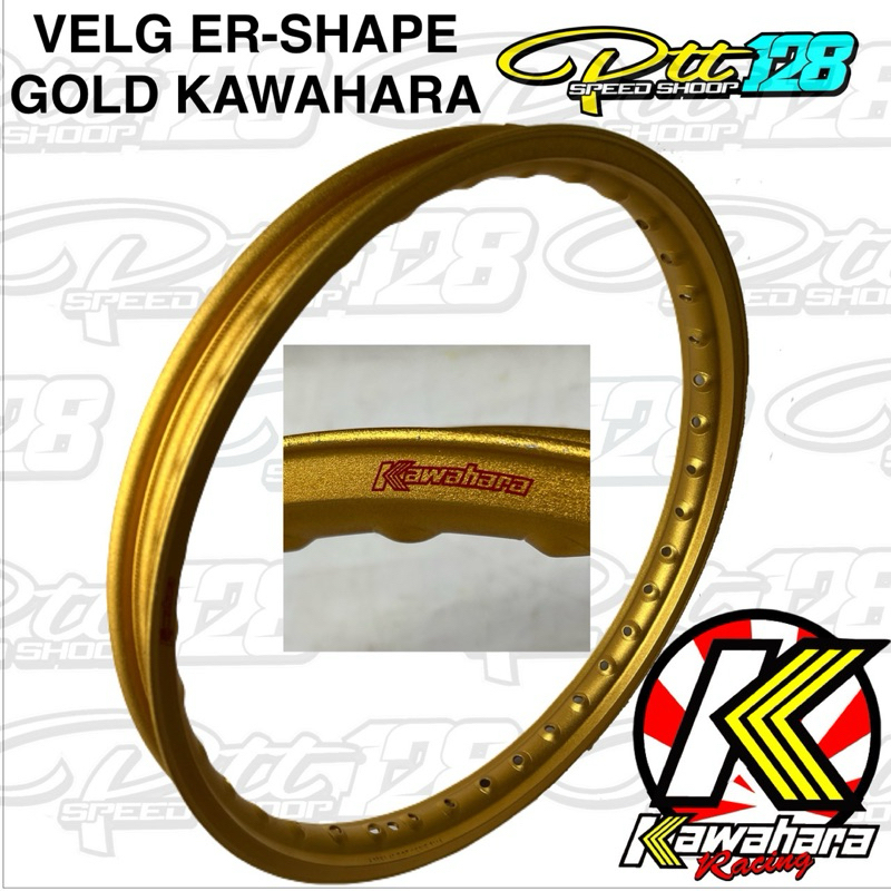 VELG ALLOY ER SHAPE KAWAHARA GOLD DOFF PELEK ALUMUNIUM EMAS PELEG KULIT JERUK RING 16,17,19 120/140/