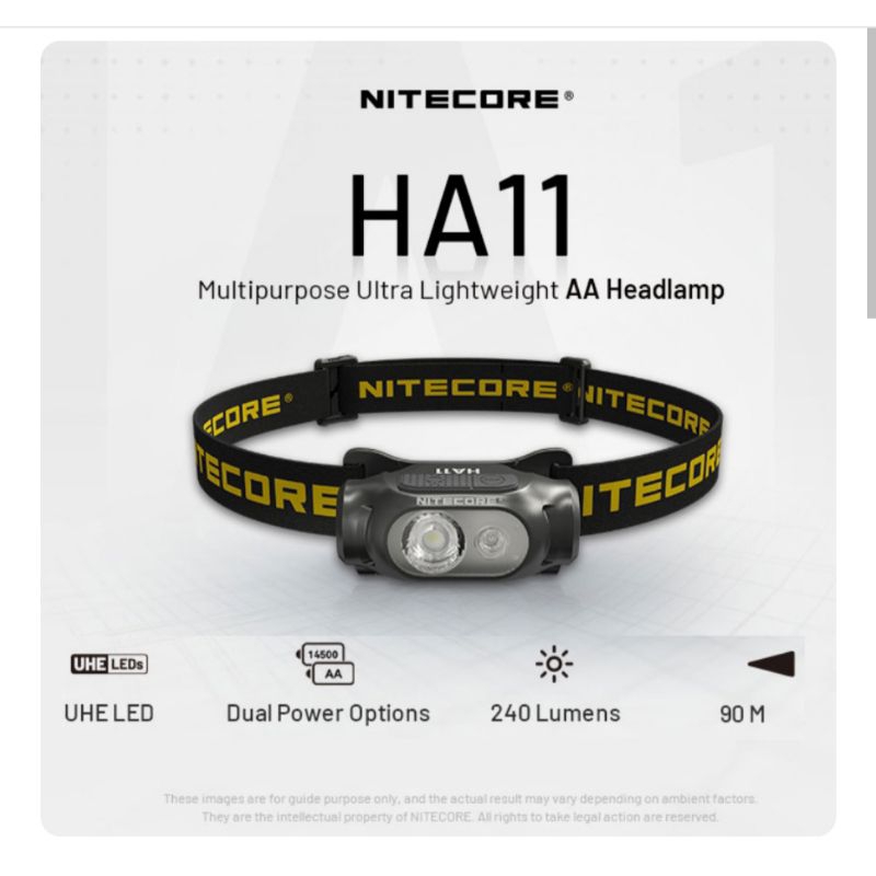 Nitecore senter kepala led headlamp lightwight 240 lumens