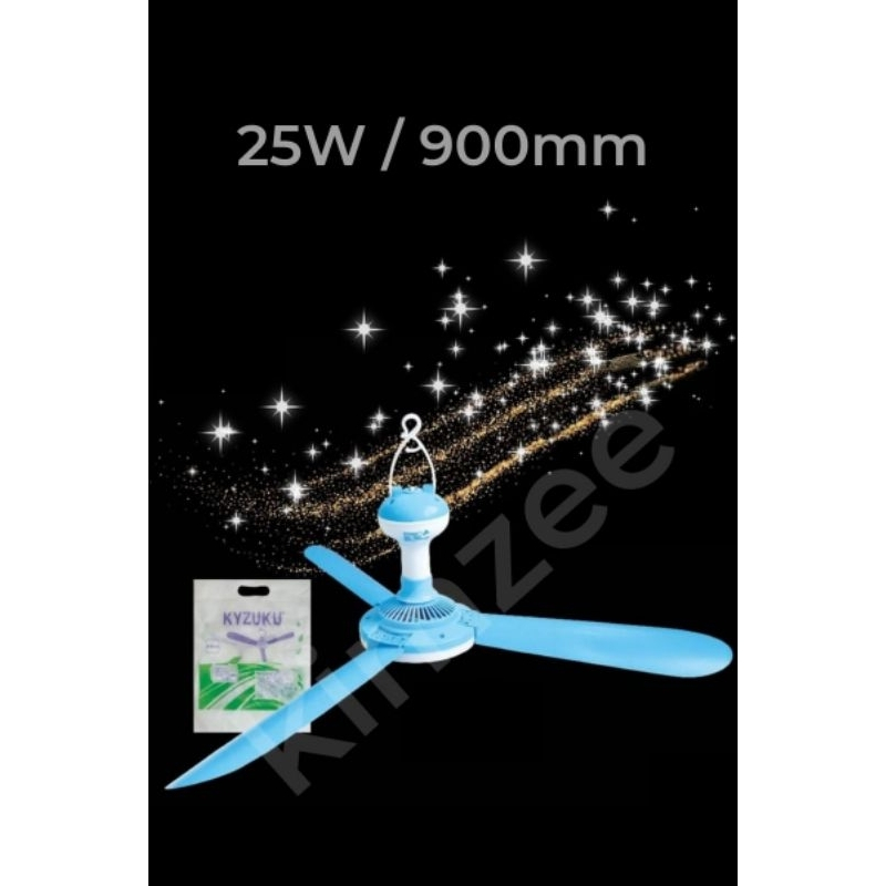 Kipas Angin Gantung Mini Kyzuku 25 Watt dengan 3 Baling-Baling