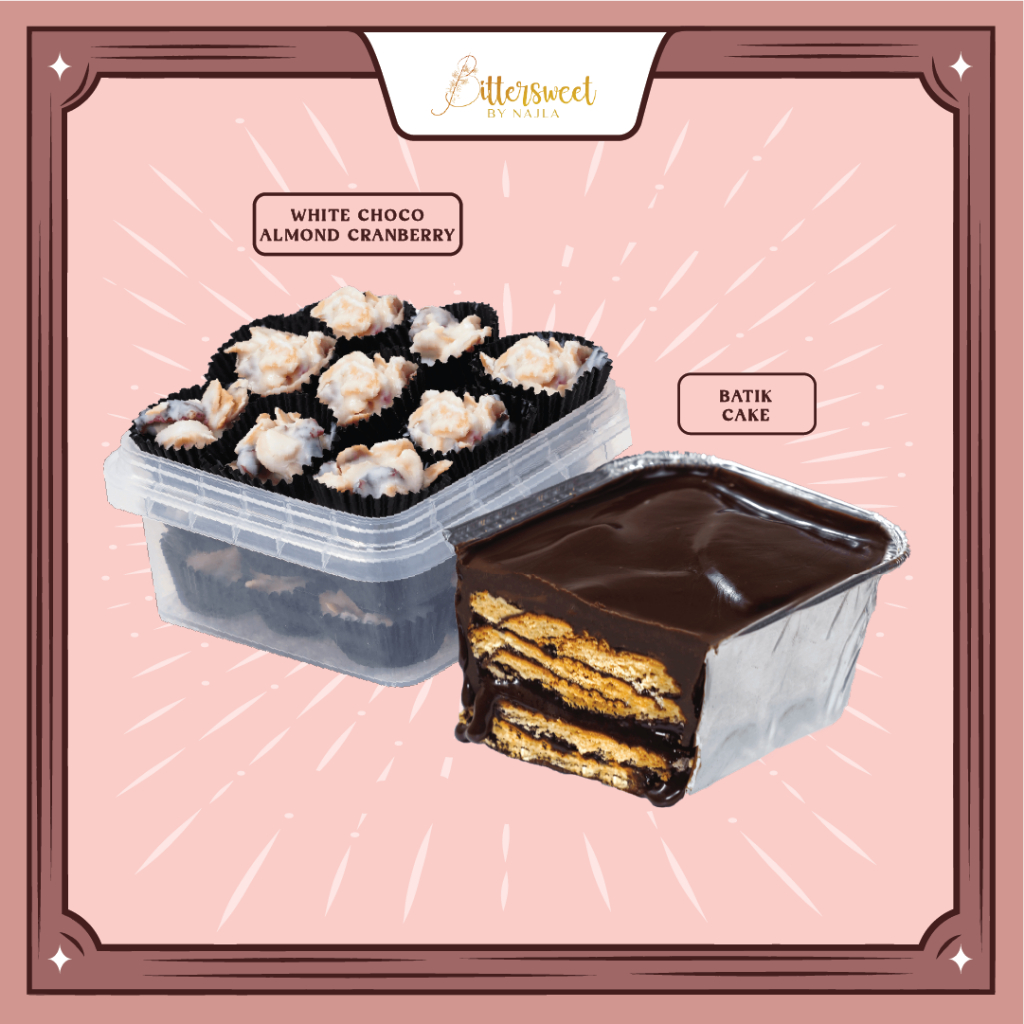 

White Choco Almond Cranberry + Batik Cake [ Best Price ]
