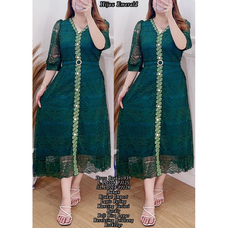 dress brukat jumbo/dress pesta brukat 939/baju kondangan