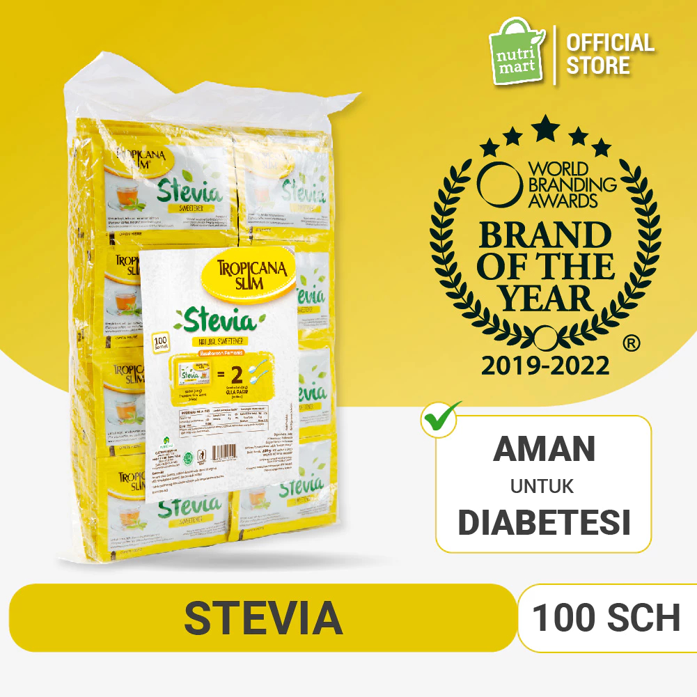 

Tropicana Slim Sweetener Stevia 1 Sachet - Pemanis Alami untuk Batasi Gula