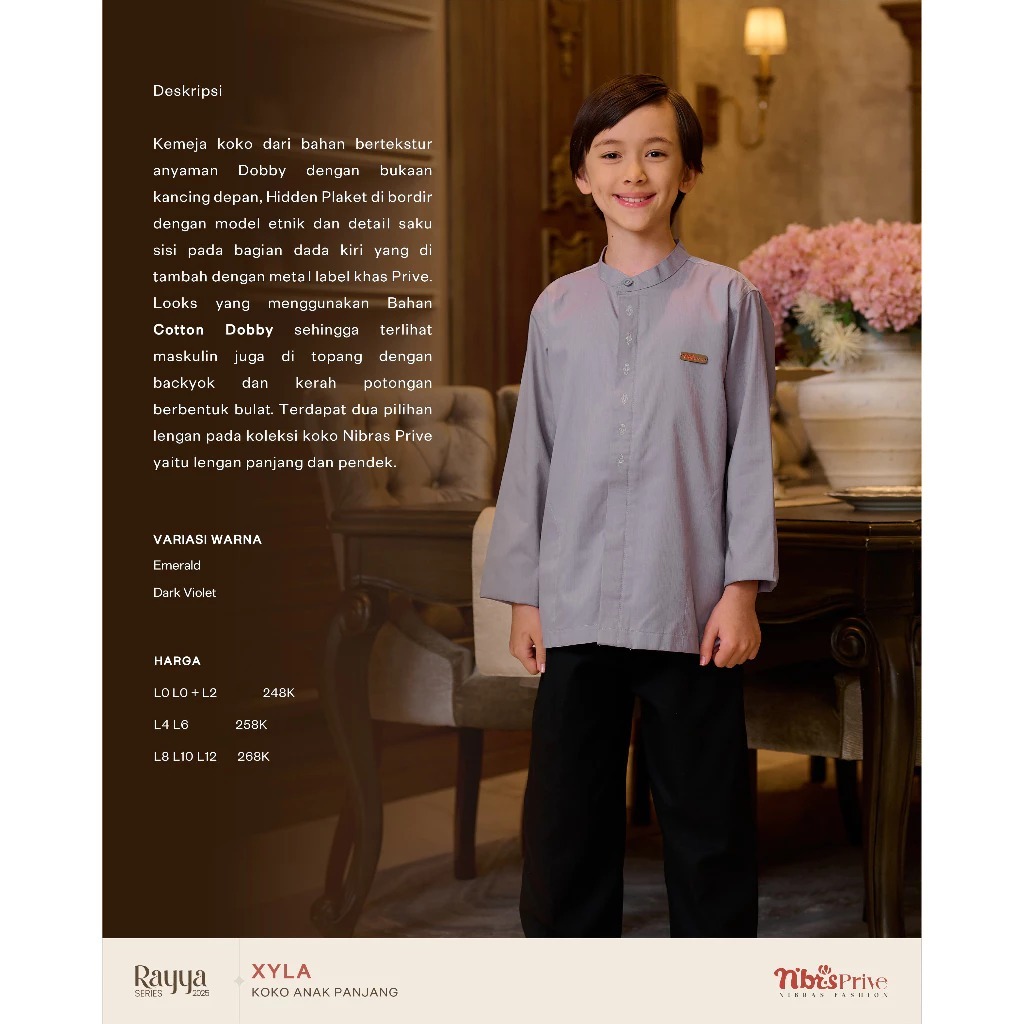 SETELAN KOKO ANAK NIBRAS XYLA NIBRAS LENGAN PANJANG DARK  VIOLET  / KOKO ANAK NIBRAS PROMO / KOKO AN