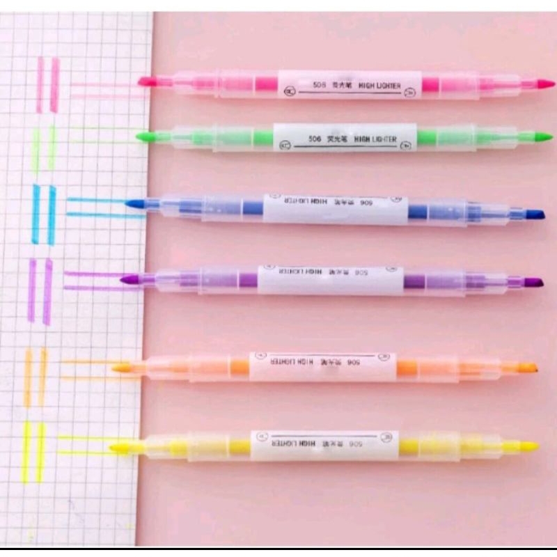 

stabillo stabilo 2 sisi isi 6 pcs highlighter colorful (perlengkapan alat tulis kantor sekolah)