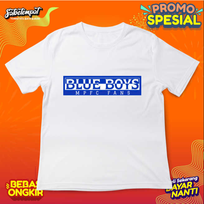 Kaos-Tshirt Blue Boys MPFC Fans Football Club GBB Logo Great Bull Boys Suporter Sepak Bola Madiun Pu