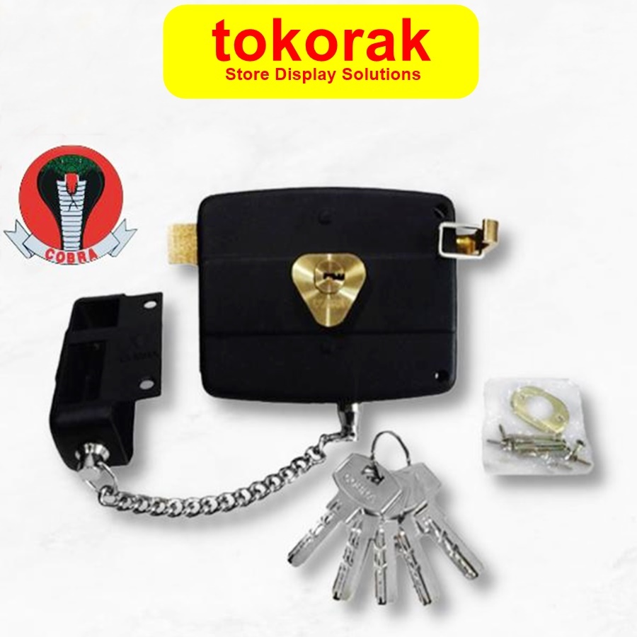 KUNCI PINTU GERBANG BESI OTOMATIS COBRA HITAM KUNCI KOMPUTER COMPUTER KEY RIM LOCK KUNCI PAGAR GERBA
