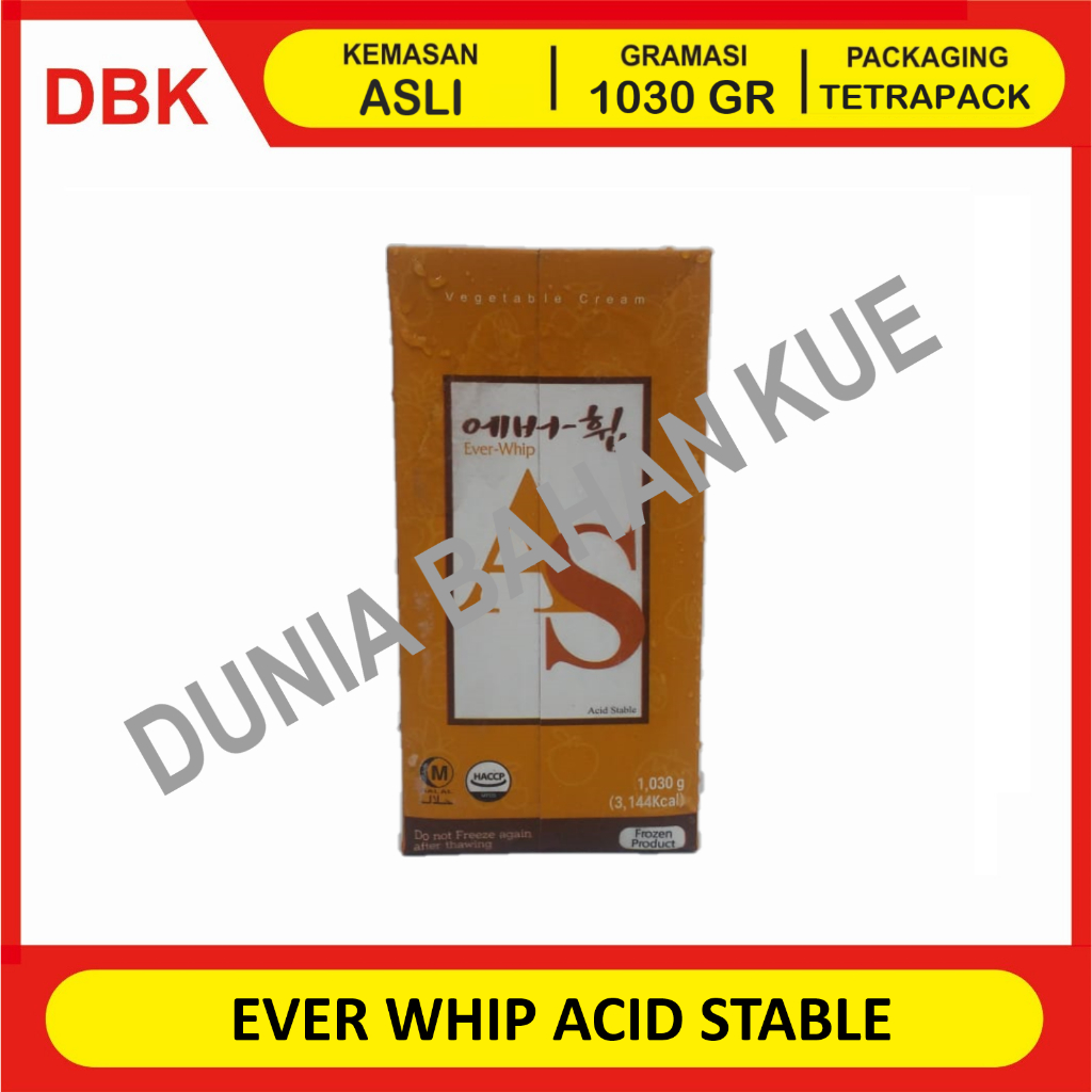 

EVER WHIP ACID STABLE 1030 GR WHIPPING CREAM AS NON DAIRY WHIP CREAM EVERWHIP