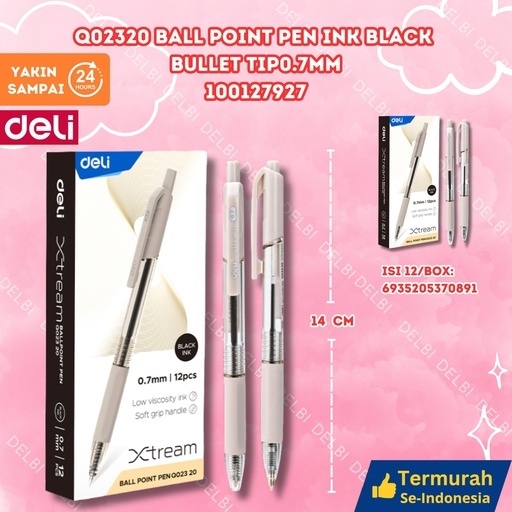 

DELI Ball Point Pen Ink Black Bullet BALLPEN HITAM