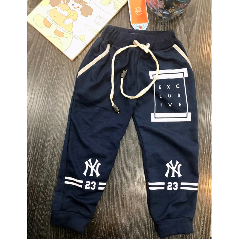 CELANA TRAINING ANAK COWOK BAHAN KAOS BIRU DONGKER 3-4 TAHUN