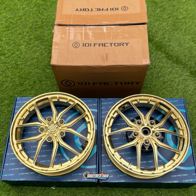 Velg 101 Factory REM Gold Front & Rear Vespa Sprint Primavera S LX LXV GTS 3V Iget