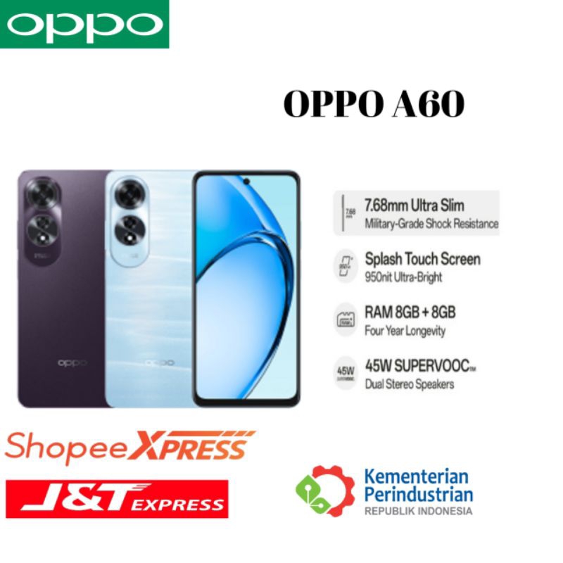 OPPO A60 NEW RAM 8 INTERNAL 128/256 GARANSI RESMI INDONESIA