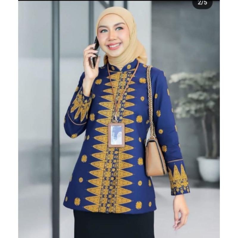 Baju batik wanita lengan panjang Bluse batik lengan panjang motif terbaru