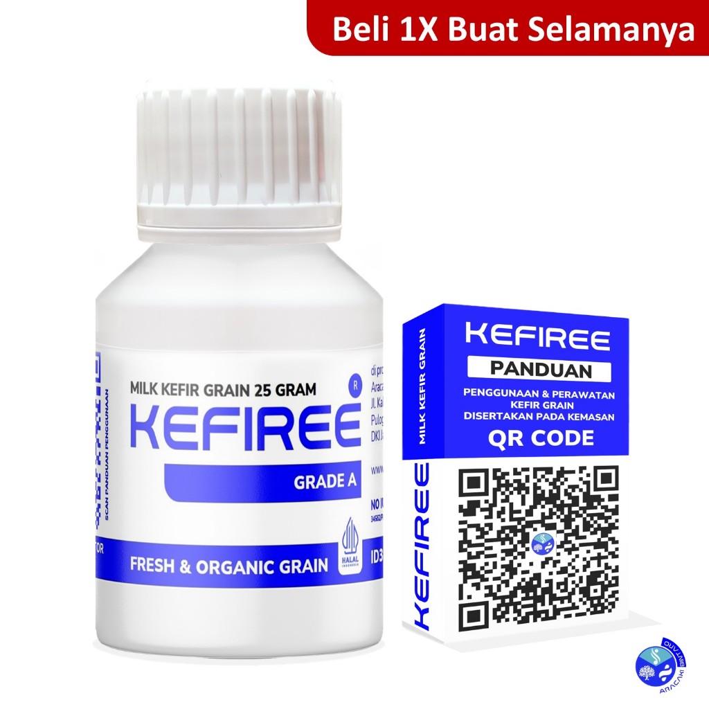 

Kefiree Bibit Kefir Susu | Milk Kefir Grain | Organic | Natural Probiotic | Natural Yogurt | Grade A | 25 Gr