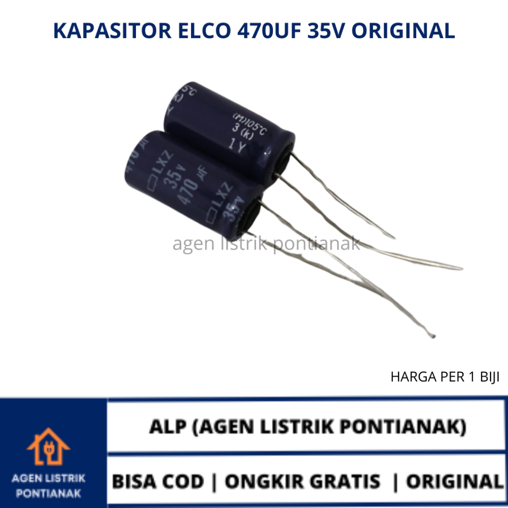 KAPASITOR ELCO 470UF 35V ORIGINAL
