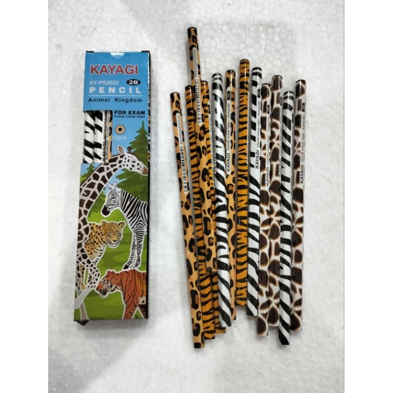

PENSIL 2B MOTIF ANIMAL KINGDOM MERK KAYAGI PENSIL TULIS PENSIL KARAKTER