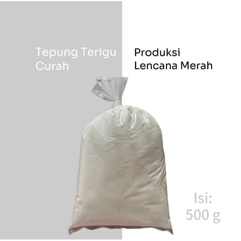 

Tepung Terigu Curah - Merk Lencana Merah kemasan 500 g